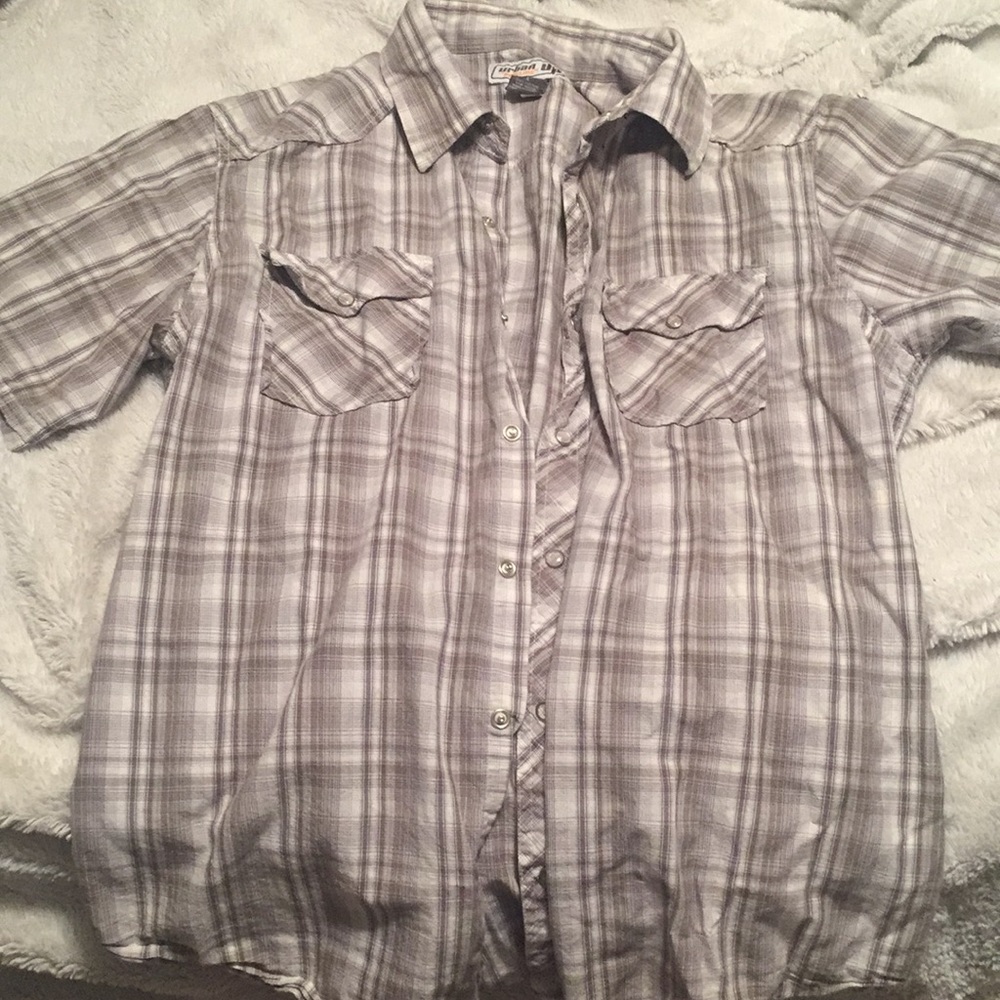 Men's Urban Pipeline grey pearl snap short sleeve